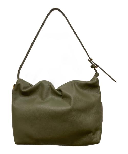 gemeil（ジェムイル）gemeil (ジェムイル) レザーワンハンドルバッグ カーキの古着・服飾アイテム