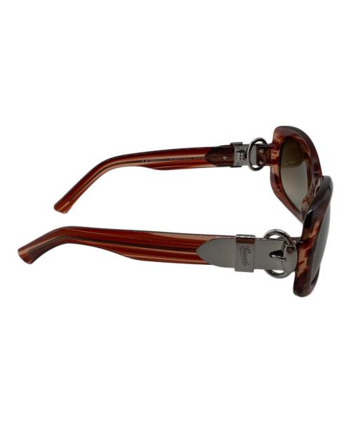 GUCCI（グッチ）GUCCI (グッチ) ベルトモチーフサングラス ブラウン サイズ:58□14の古着・服飾アイテム
