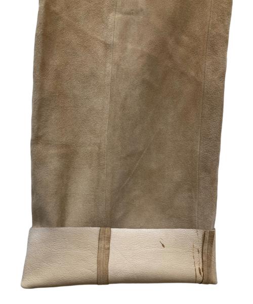 LOEWE（ロエベ）LOEWE (ロエベ) スウェードレザーパンツ ベージュ サイズ:38の古着・服飾アイテム