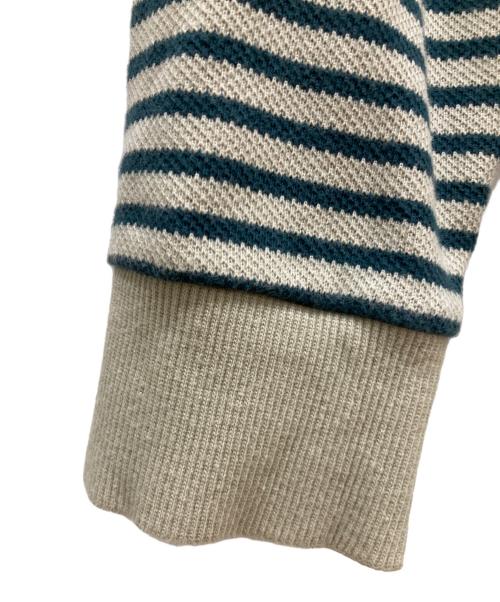 FRED PERRY（フレッドペリー）FRED PERRY (フレッドペリー) BEAMS (ビームス) 別注 ボーダー クルーネック スウェット ベージュ サイズ:SIZE Lの古着・服飾アイテム