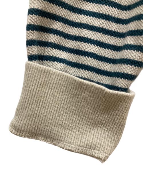 FRED PERRY（フレッドペリー）FRED PERRY (フレッドペリー) BEAMS (ビームス) 別注 ボーダー クルーネック スウェット ベージュ サイズ:SIZE Lの古着・服飾アイテム