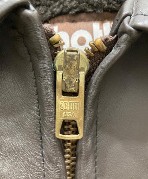 Schott（ショット）Schott (ショット) ボアライナー付きシングルジャケット ブラウン サイズ:SIZE 42の古着・服飾アイテム