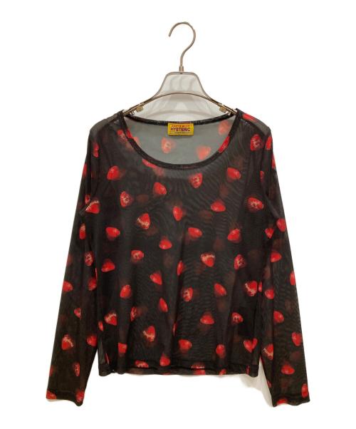 Hysteric Glamour（ヒステリックグラマー）Hysteric Glamour (ヒステリックグラマー) SKULL BERRY柄 Tシャツ ブラック×レッド サイズ:SIZE Freeの古着・服飾アイテム