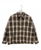 HUFハフ）の古着「Audio Check Shirt」｜パープル×ブラウン