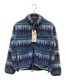 REMI RELIEF×BEAMS（レミレリーフ×ビームス）の古着「別注ネイティブ柄フリースジャケット」｜ネイビー