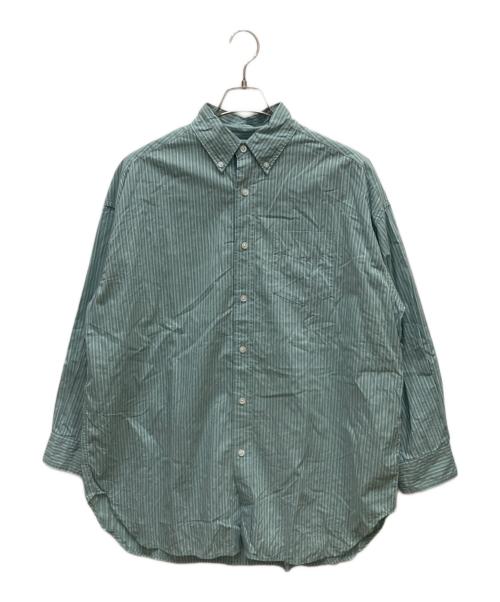 BEAMS BOY（ビームスボーイ）BEAMS BOY (ビームスボーイ) ドビー ストライプ ビッグ ボタンダウン シャツ ブルー サイズ:-の古着・服飾アイテム