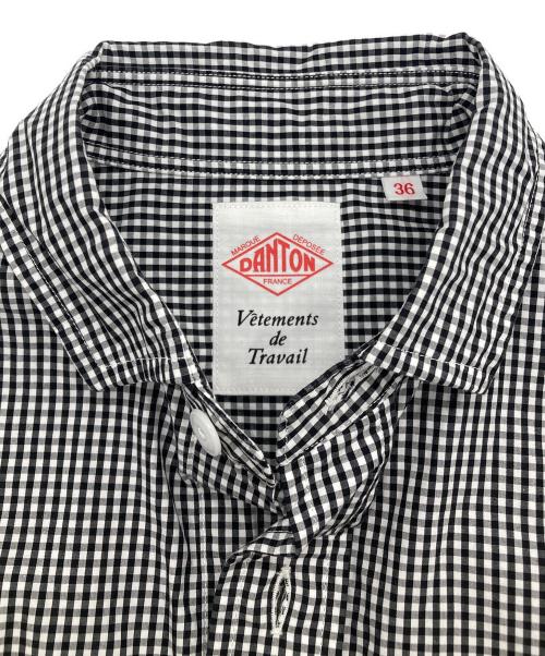 DANTON（ダントン）DANTON (ダントン) コットン 半袖シャツワンピース ホワイト×ブラック サイズ:Sの古着・服飾アイテム