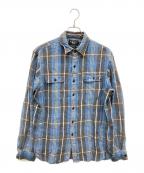 RRLダブルアールエル）の古着「チェックネルシャツ」｜ブルー