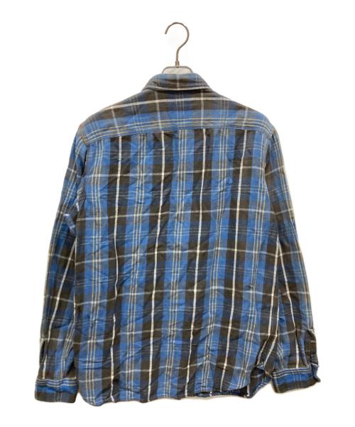 RRL（ダブルアールエル）RRL (ダブルアールエル) チェックネルシャツ ブルー サイズ:Mの古着・服飾アイテム