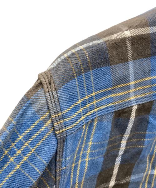 RRL（ダブルアールエル）RRL (ダブルアールエル) チェックネルシャツ ブルー サイズ:Mの古着・服飾アイテム