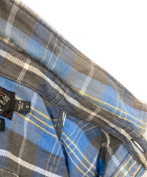 RRL（ダブルアールエル）RRL (ダブルアールエル) チェックネルシャツ ブルー サイズ:Mの古着・服飾アイテム