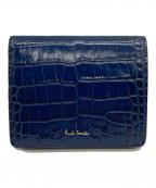 PAUL SMITHポールスミス）の古着「型押し2つ折り財布」｜ブルー