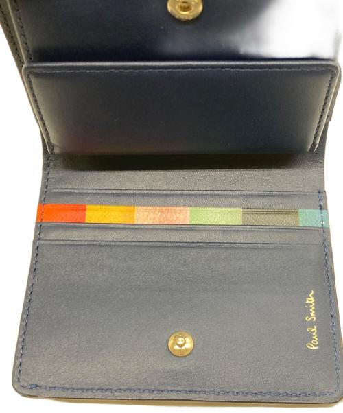 PAUL SMITH（ポールスミス）Paul Smith (ポールスミス) 型押し2つ折り財布 ブルーの古着・服飾アイテム