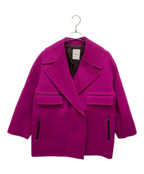 ebure（エブール）EBURE (エブール) ヘビーメルトンビッグカラーショートコート パープル サイズ:SIZE 36の古着・服飾アイテム