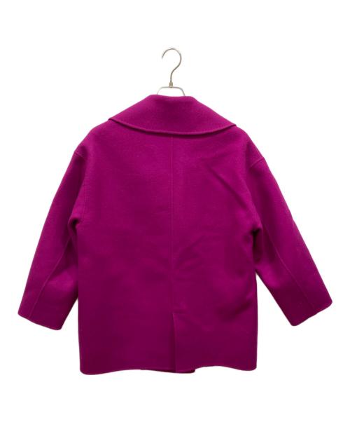 ebure（エブール）EBURE (エブール) ヘビーメルトンビッグカラーショートコート パープル サイズ:SIZE 36の古着・服飾アイテム