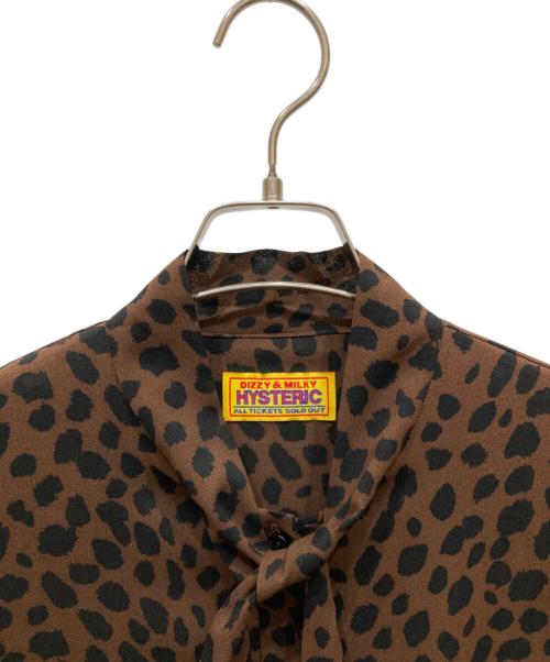 Hysteric Glamour（ヒステリックグラマー）Hysteric Glamour (ヒステリックグラマー) CHEETAH柄 ボウタイブラウス ブラウン サイズ:freeの古着・服飾アイテム