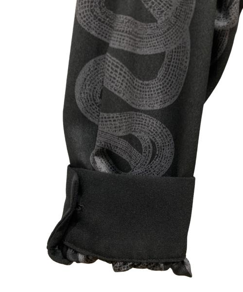 Hysteric Glamour（ヒステリックグラマー）Hysteric Glamour (ヒステリックグラマー) SNAKE LOOP柄 ギャザーワンピース ブラック サイズ:freeの古着・服飾アイテム