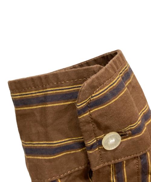 Hysteric Glamour（ヒステリックグラマー）Hysteric Glamour (ヒステリックグラマー) HYS TIMES刺繍 ランダムストライプ ボタンダウンシャツ ブラウン サイズ:XLの古着・服飾アイテム