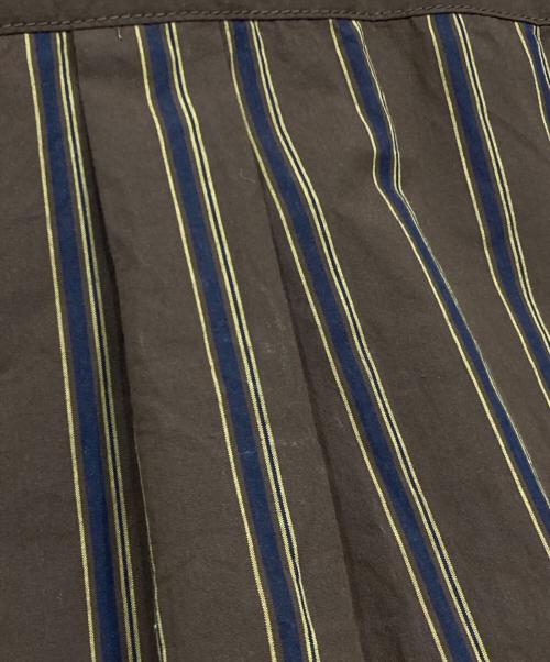 Hysteric Glamour（ヒステリックグラマー）Hysteric Glamour (ヒステリックグラマー) HYS TIMES刺繍 ランダムストライプ ボタンダウンシャツ ブラウン サイズ:XLの古着・服飾アイテム