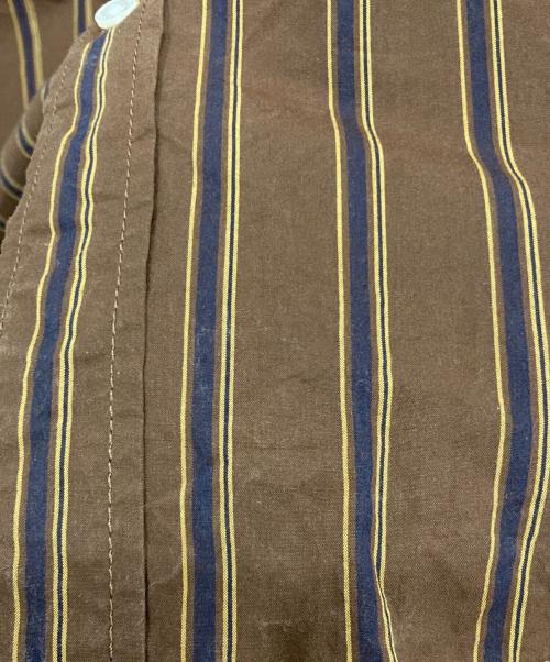 Hysteric Glamour（ヒステリックグラマー）Hysteric Glamour (ヒステリックグラマー) HYS TIMES刺繍 ランダムストライプ ボタンダウンシャツ ブラウン サイズ:XLの古着・服飾アイテム