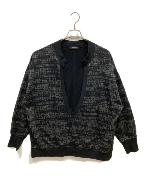 hysterics（ヒステリックス）hysterics (ヒステリックス) HAVE FUN TYPE LOGO柄 プルオーバー ブラック サイズ:freeの古着・服飾アイテム