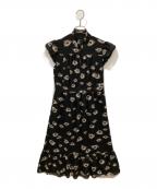 Hysteric Glamourヒステリックグラマー）の古着「EYES柄 バルーンスリーブワンピース」｜ブラック