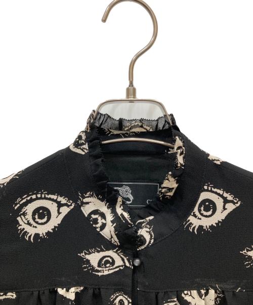 Hysteric Glamour（ヒステリックグラマー）Hysteric Glamour (ヒステリックグラマー) EYES柄 バルーンスリーブワンピース ブラック サイズ:freeの古着・服飾アイテム