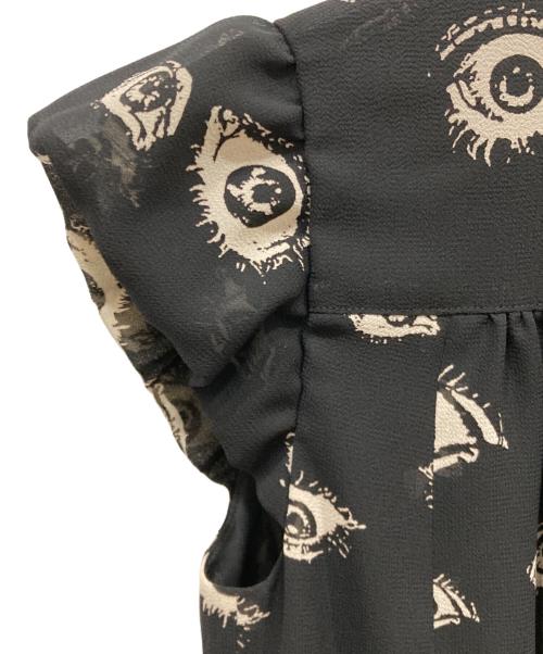 Hysteric Glamour（ヒステリックグラマー）Hysteric Glamour (ヒステリックグラマー) EYES柄 バルーンスリーブワンピース ブラック サイズ:freeの古着・服飾アイテム