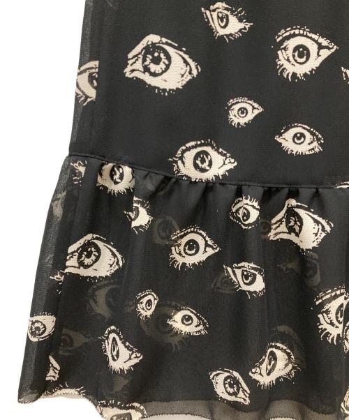 Hysteric Glamour（ヒステリックグラマー）Hysteric Glamour (ヒステリックグラマー) EYES柄 バルーンスリーブワンピース ブラック サイズ:freeの古着・服飾アイテム