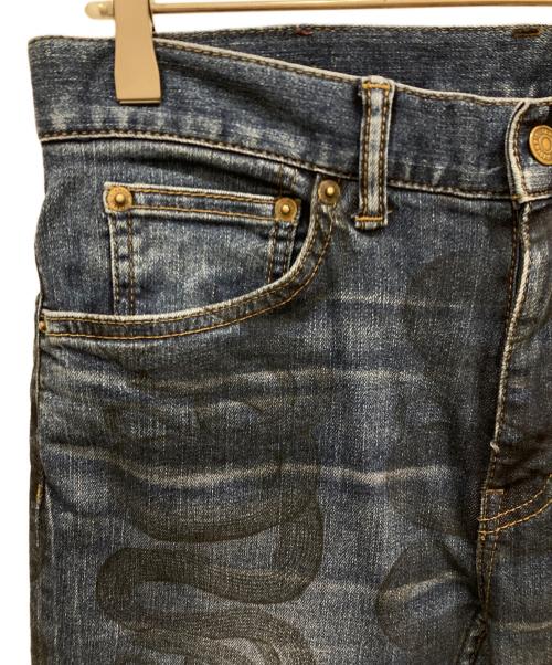 Hysteric Glamour（ヒステリックグラマー）Hysteric Glamour (ヒステリックグラマー) SNAKE LOOP柄スキニーパンツ インディゴ サイズ:28の古着・服飾アイテム