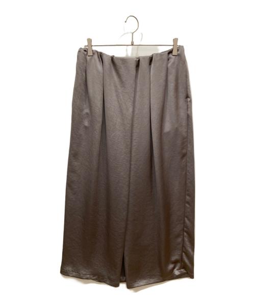 mizuiro-ind（ミズイロインド）mizuiro-ind (ミズイロインド) サテン フロントタック ロング スカート グレー サイズ:-の古着・服飾アイテム