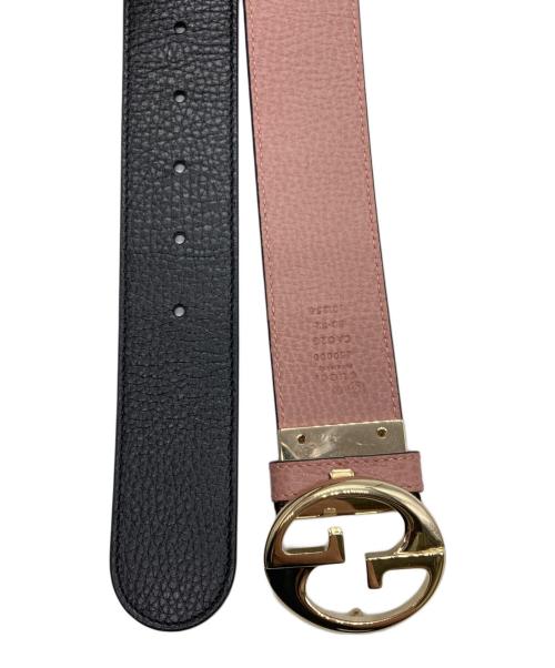 GUCCI（グッチ）GUCCI (グッチ) リバーシブルレザーベルト ブラック×ピンクの古着・服飾アイテム