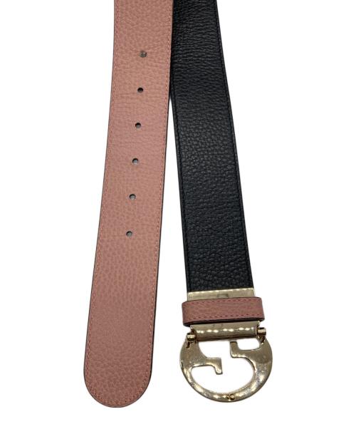 GUCCI（グッチ）GUCCI (グッチ) リバーシブルレザーベルト ブラック×ピンクの古着・服飾アイテム