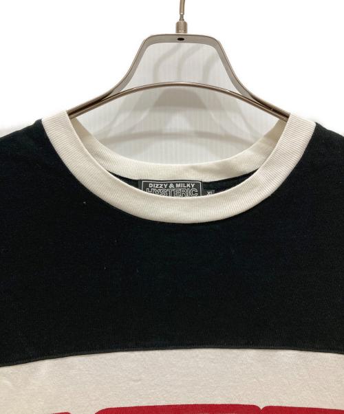 Hysteric Glamour（ヒステリックグラマー）Hysteric Glamour (ヒステリックグラマー) LAY DAY WOMAN オーバーサイズTシャツ ホワイト×ブラック サイズ:XLの古着・服飾アイテム