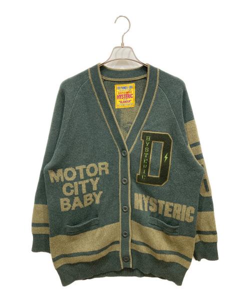 Hysteric Glamour（ヒステリックグラマー）Hysteric Glamour (ヒステリックグラマー) MOTOR CITY BABYワッペンジャカード カーディガン グリーン サイズ:SIZE Freeの古着・服飾アイテム