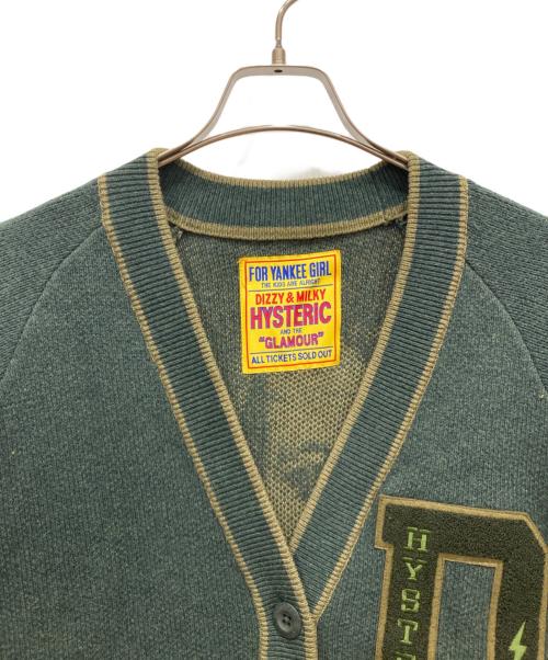 Hysteric Glamour（ヒステリックグラマー）Hysteric Glamour (ヒステリックグラマー) MOTOR CITY BABYワッペンジャカード カーディガン グリーン サイズ:SIZE Freeの古着・服飾アイテム
