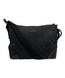 GUCCI（グッチ）の古着「ショルダーバッグ　	GG　	キャンバス」｜ブラック