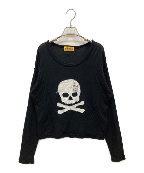 Hysteric Glamour（ヒステリックグラマー）Hysteric Glamour (ヒステリックグラマー) SKULL HEADパッチ ショートTシャツ ブラック サイズ:SIZE Freeの古着・服飾アイテム