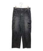Hysteric Glamourヒステリックグラマー）の古着「デニムカーゴパンツ」｜ブラック
