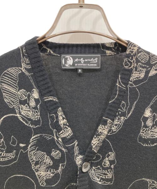 Hysteric Glamour（ヒステリックグラマー）Hysteric Glamour (ヒステリックグラマー) スカル総柄カーディガン ブラック サイズ:SIZE Sの古着・服飾アイテム