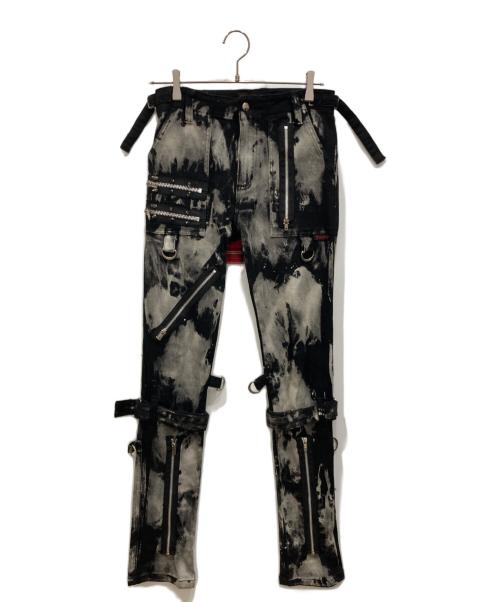 TRIPP NYC（トリップニューヨークシティー）TRIPP NYC (トリップニューヨークシティー) ボンテージパンツ ブラック×グレー サイズ:28の古着・服飾アイテム