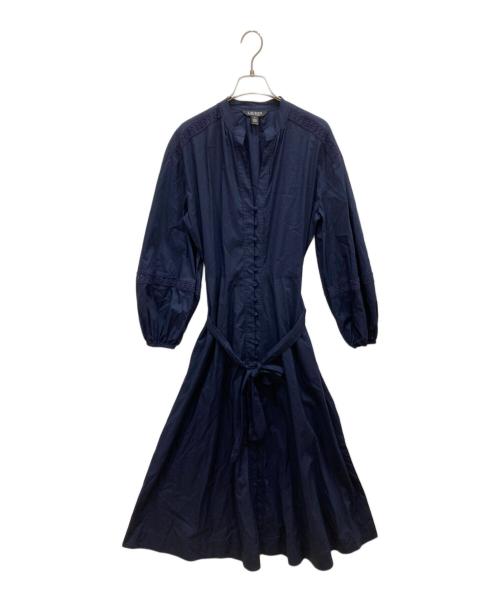 LAUREN RALPH LAUREN（ローレンラルフローレン）LAUREN RALPH LAUREN (ローレンラルフローレン) レースシャツワンピース ネイビー サイズ:2の古着・服飾アイテム
