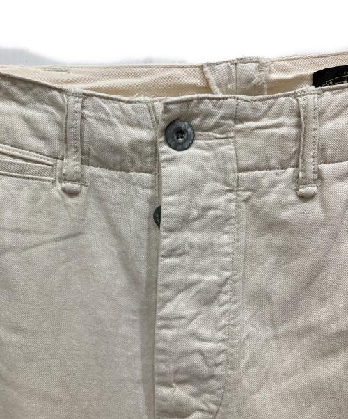 RRL（ダブルアールエル）RRL (ダブルアールエル) リペア加工リネン混パンツ アイボリー サイズ:SIZE 66cm (W26)の古着・服飾アイテム