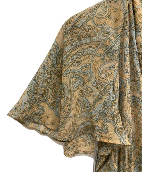 LAUREN RALPH LAUREN（ローレンラルフローレン）LAUREN RALPH LAUREN (ローレンラルフローレン) ペイズリー柄ボウタイシフォンワンピース ベージュ サイズ:2の古着・服飾アイテム