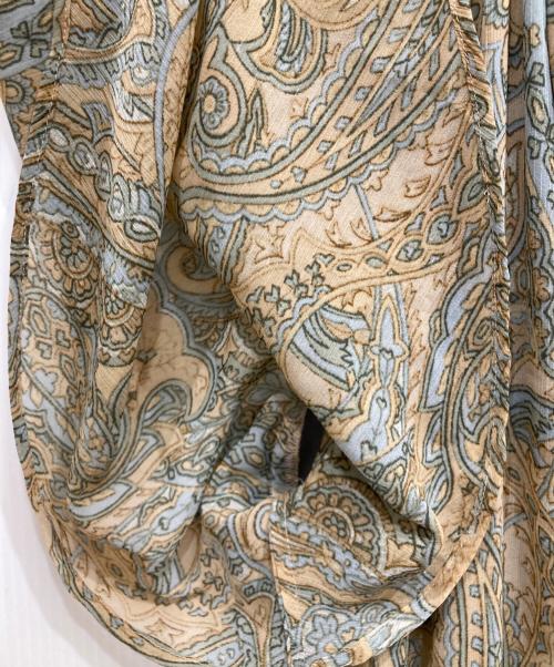 LAUREN RALPH LAUREN（ローレンラルフローレン）LAUREN RALPH LAUREN (ローレンラルフローレン) ペイズリー柄ボウタイシフォンワンピース ベージュ サイズ:2の古着・服飾アイテム