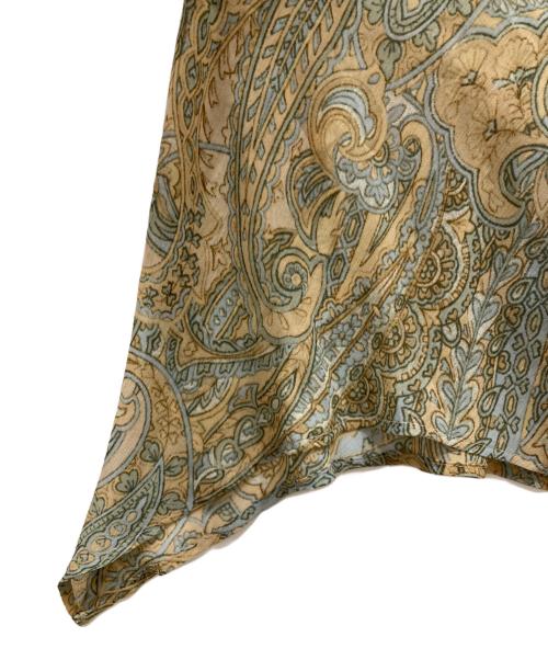 LAUREN RALPH LAUREN（ローレンラルフローレン）LAUREN RALPH LAUREN (ローレンラルフローレン) ペイズリー柄ボウタイシフォンワンピース ベージュ サイズ:2の古着・服飾アイテム