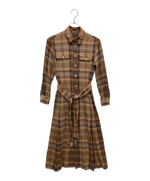 POLO RALPH LAUREN（ポロ・ラルフローレン）POLO RALPH LAUREN (ポロ・ラルフローレン) チェックワンピース ベージュ サイズ:2の古着・服飾アイテム