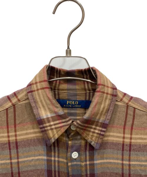 POLO RALPH LAUREN（ポロ・ラルフローレン）POLO RALPH LAUREN (ポロ・ラルフローレン) チェックワンピース ベージュ サイズ:2の古着・服飾アイテム