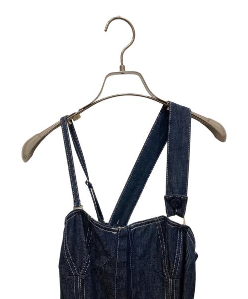 CASA FLINE（カーサフライン）CASA FLINE (カーサフライン) フロントホックデニムロングワンピース ネイビー サイズ:FREEの古着・服飾アイテム