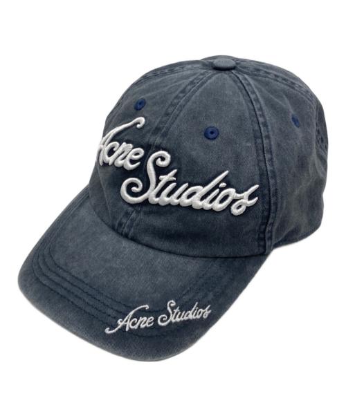 Acne studios（アクネ ストゥディオス）ACNE STUDIOS (アクネ ストゥディオス) Logo Cap ウォッシュ加工 6パネルベースボールキャップ グレー サイズ:OSの古着・服飾アイテム